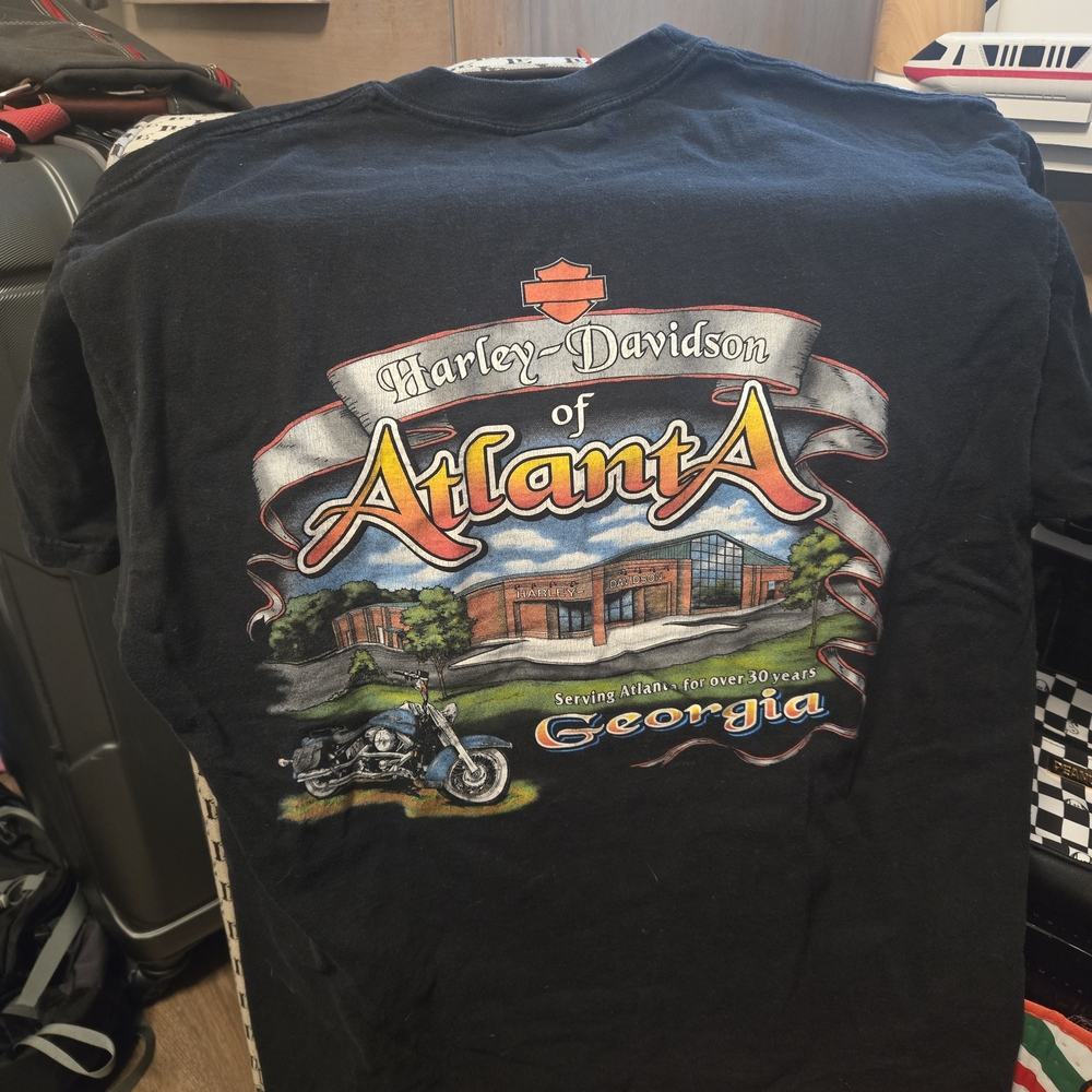 Vintage Harley Davidson Alanta T Shirt  Hanes Beefy T  Made In USA Size Large